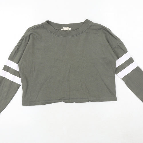 H&M Girls Green 100% Cotton Pullover Sweatshirt Size 11-12 Years Pullover