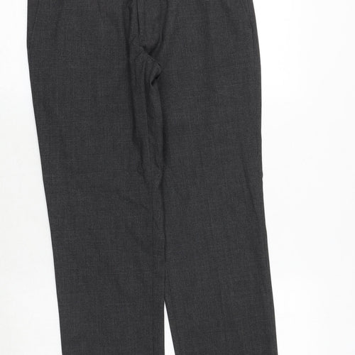 Marks and Spencer Mens Grey Polyester Dress Pants Trousers Size 30 in L31 in Regular Zip