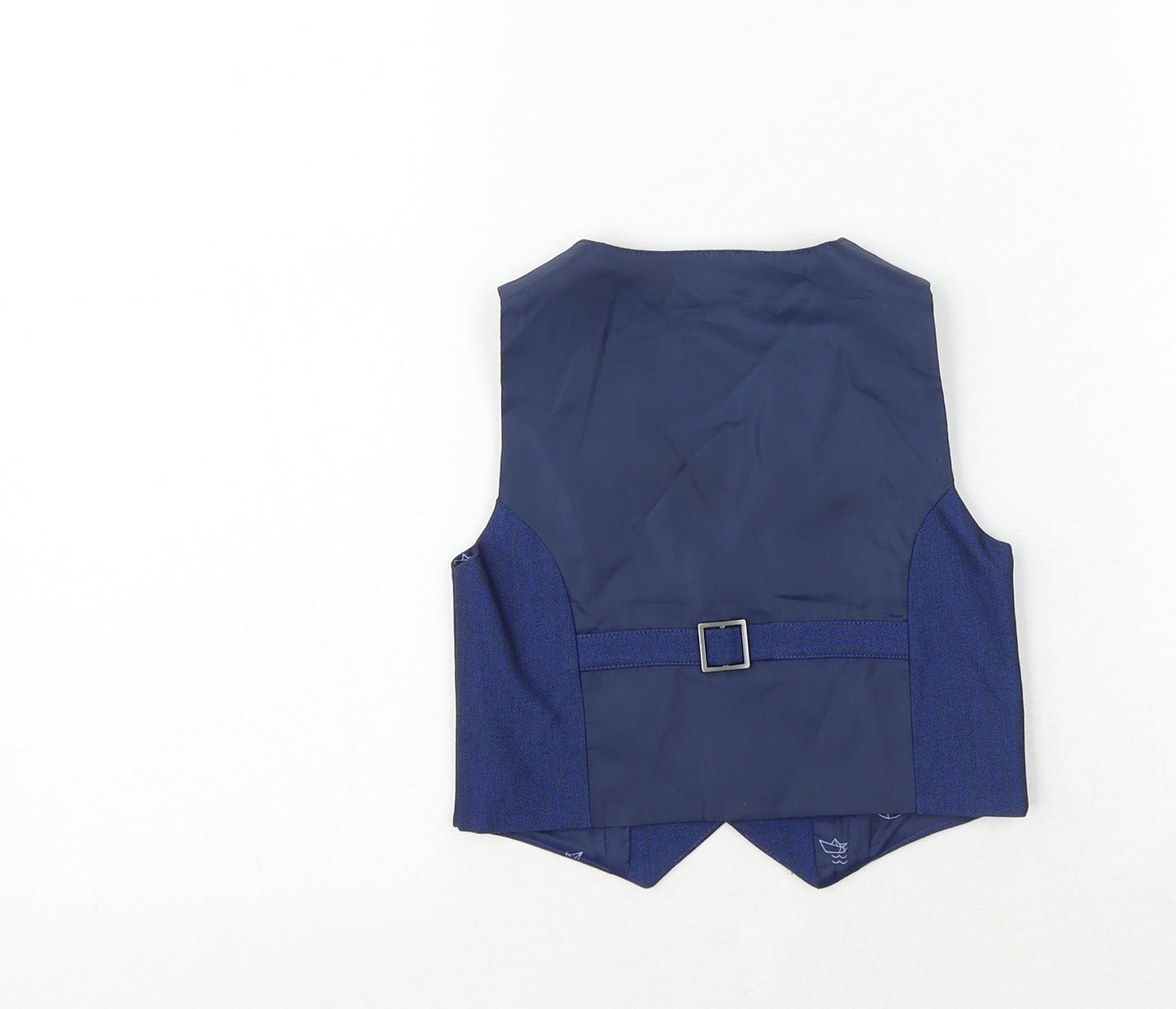 Marks and Spencer Boys Blue Jacket Waistcoat Size 2-3 Years Button