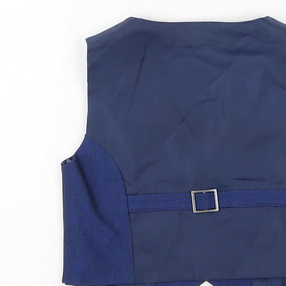 Marks and Spencer Boys Blue Jacket Waistcoat Size 2-3 Years Button