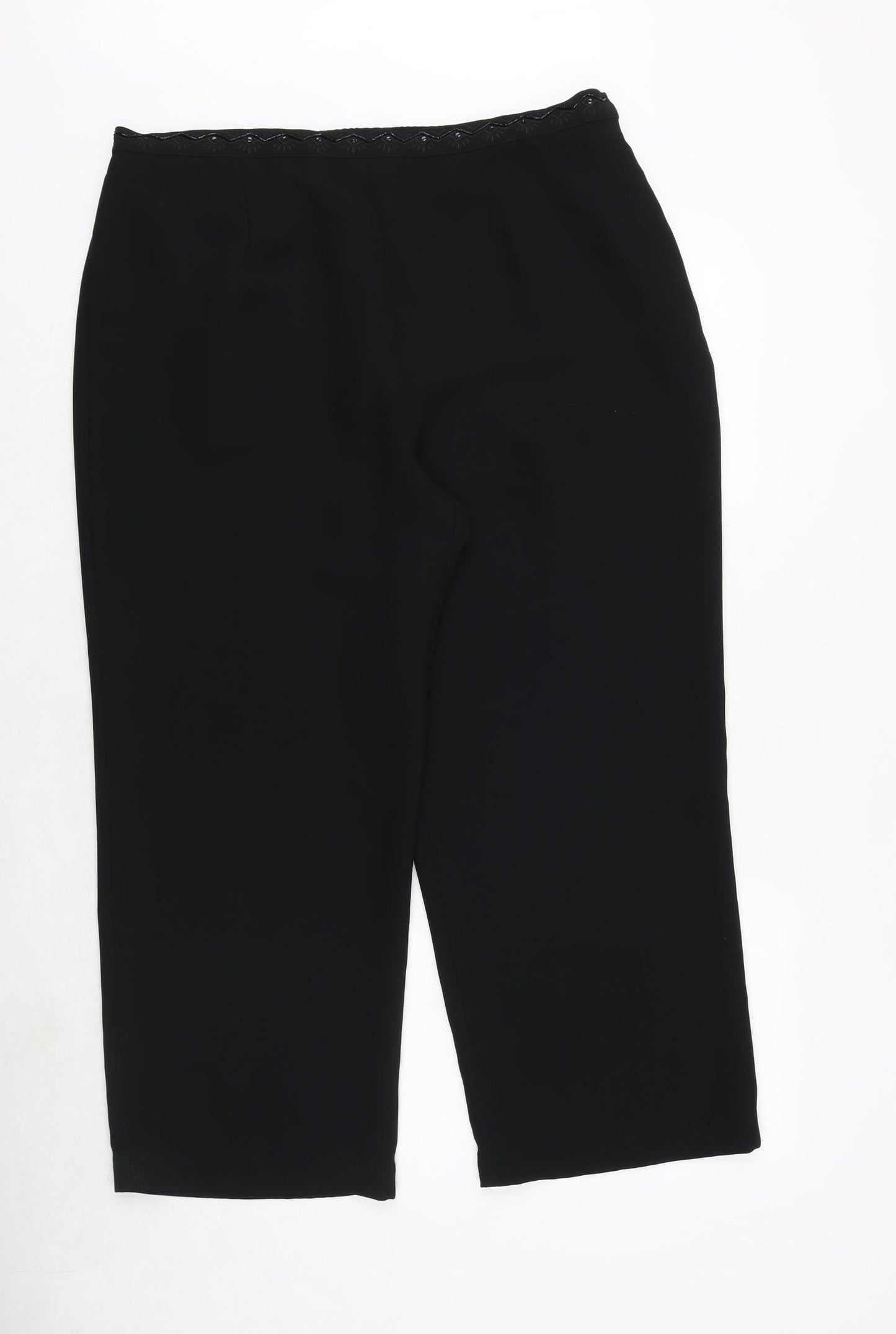 Eastex Womens Black Polyester Trousers Size 18 Regular Zip