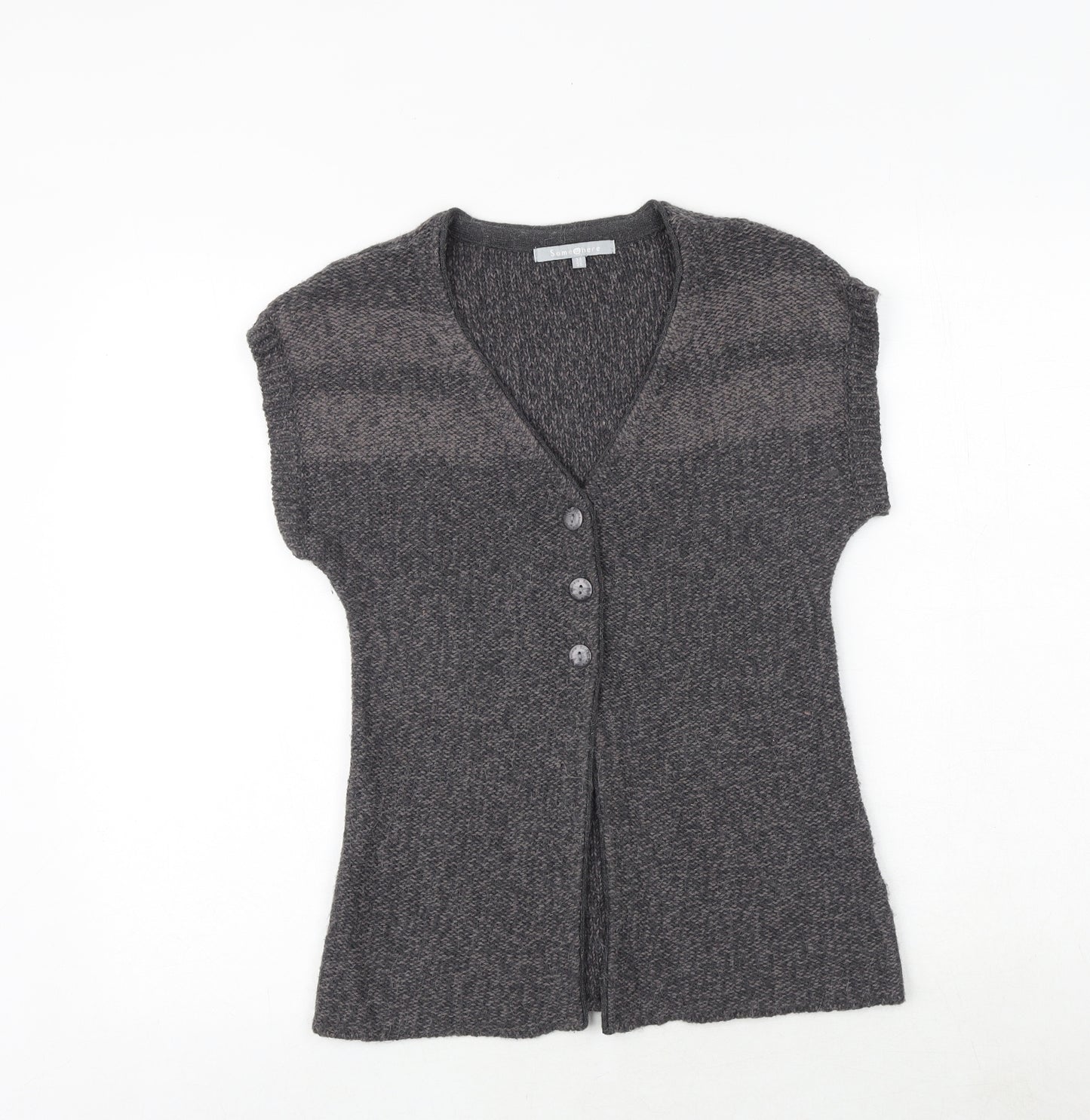 Somewhere Womens Brown V-Neck Polyamide Cardigan Jumper Size 6 - Size 6-8