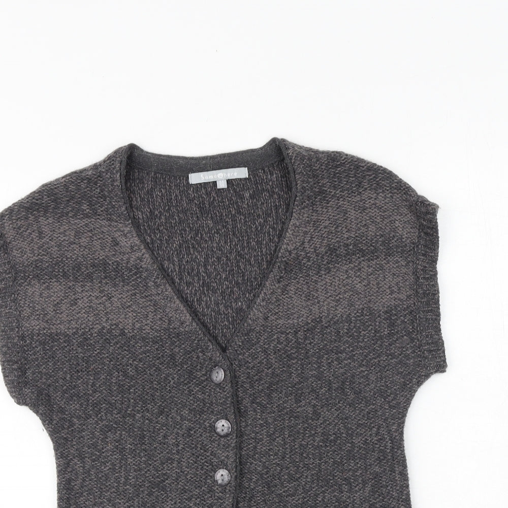Somewhere Womens Brown V-Neck Polyamide Cardigan Jumper Size 6 - Size 6-8