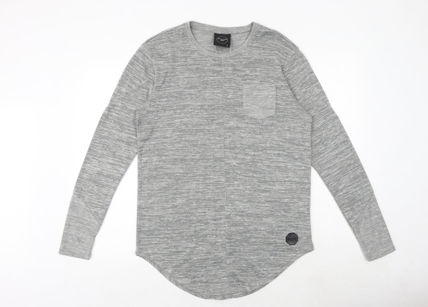 Project Paris Mens Grey Polyester Pullover Sweatshirt Size L