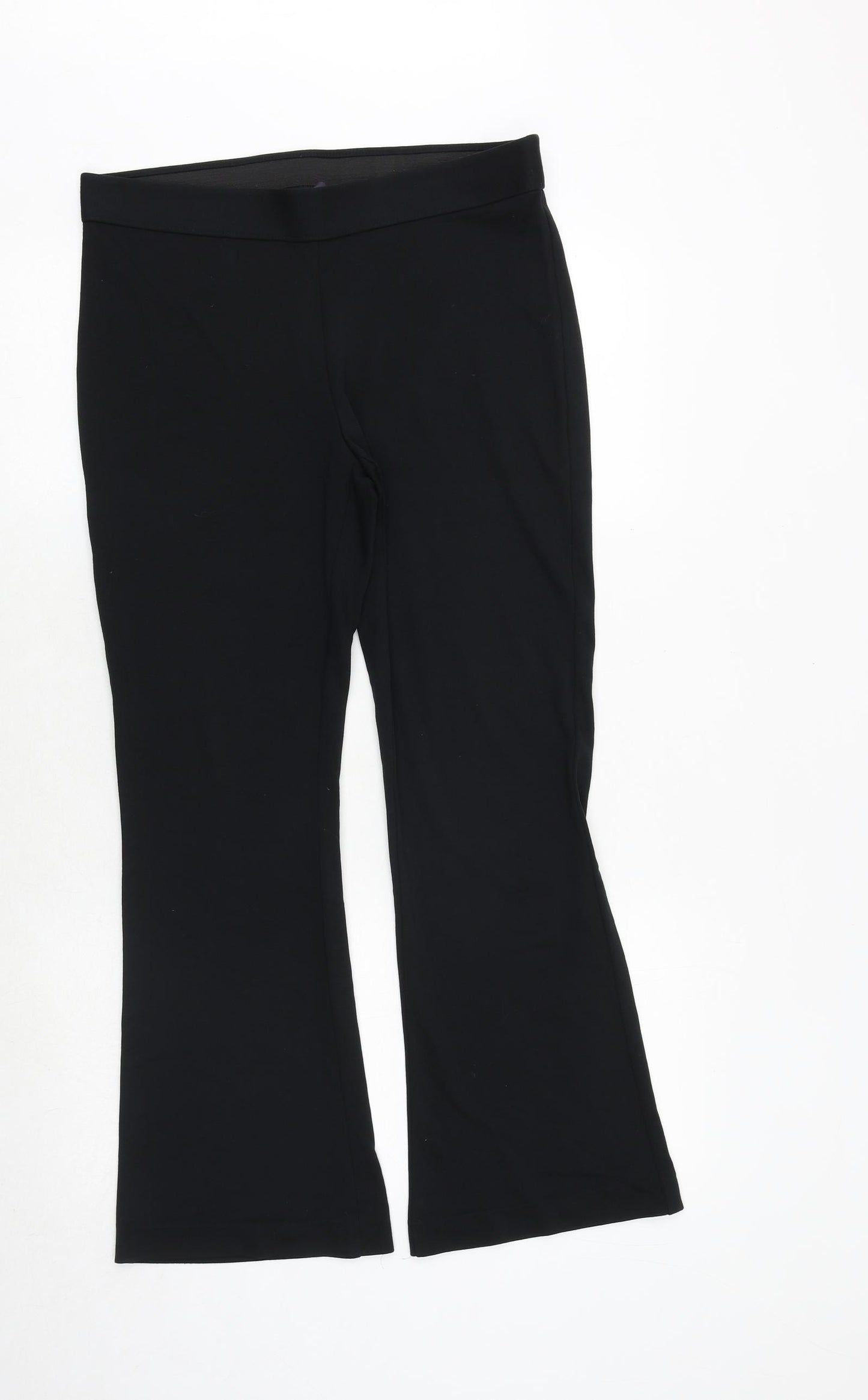 Marks and Spencer Womens Black Viscose Trousers Size 12 Regular