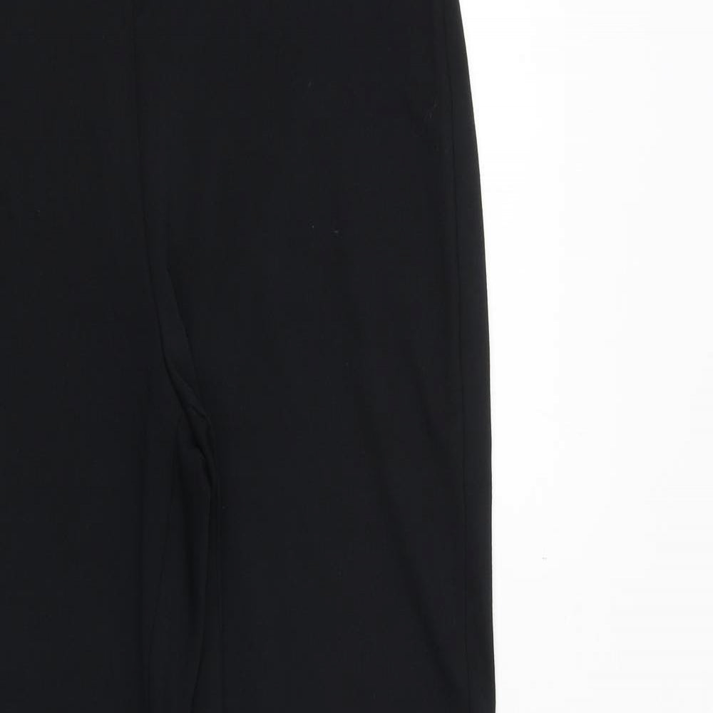 Marks and Spencer Womens Black Viscose Trousers Size 12 Regular