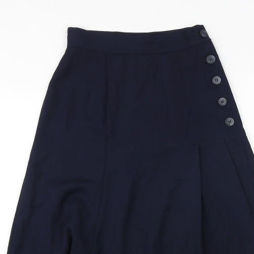 Hobbs Womens Blue Polyester Swing Skirt Size 8 Button