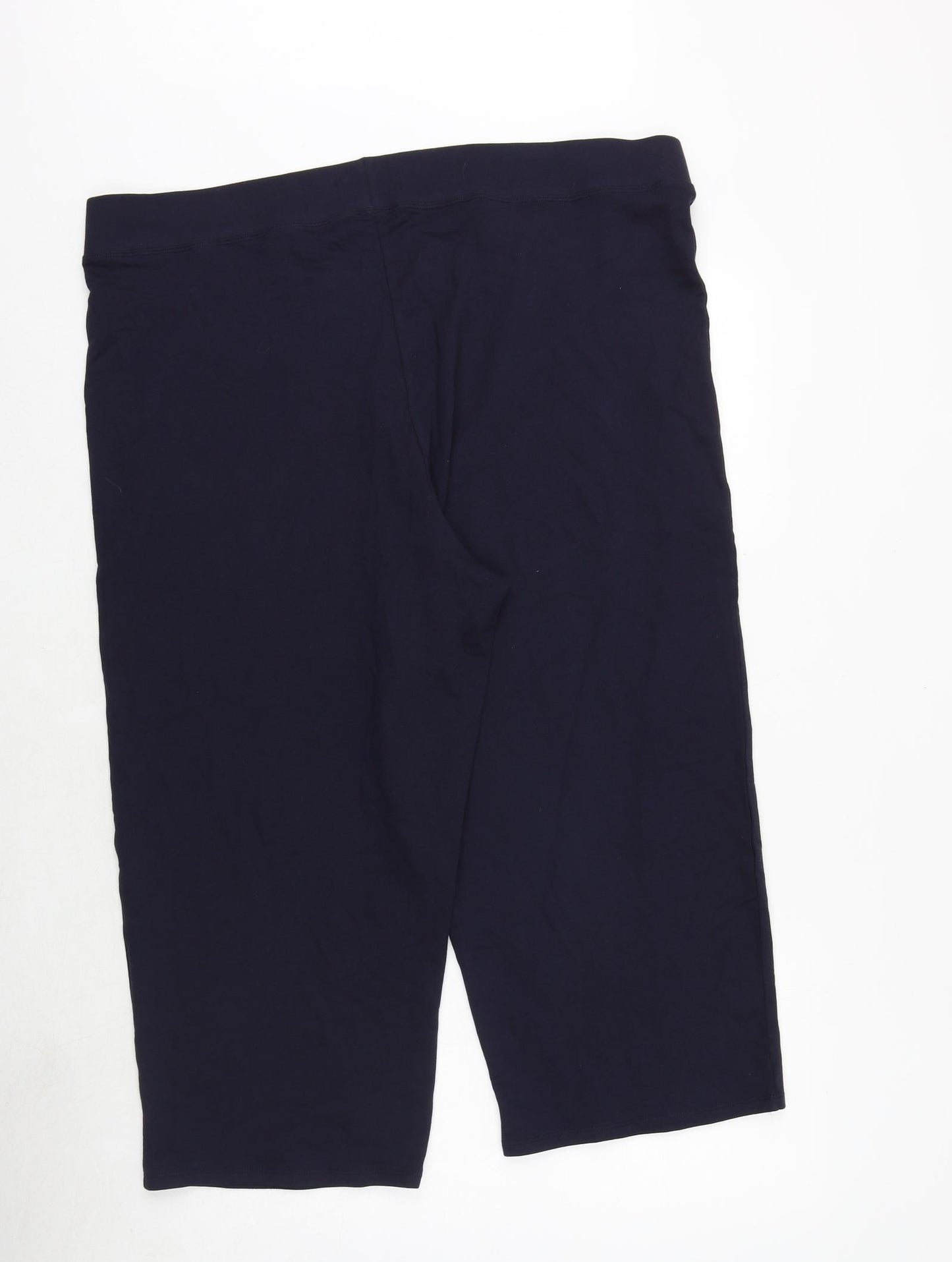 Marks and Spencer Womens Blue Cotton Trousers Size 22 Regular