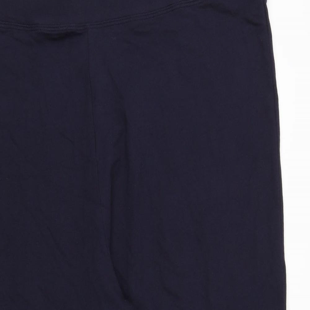 Marks and Spencer Womens Blue Cotton Trousers Size 22 Regular