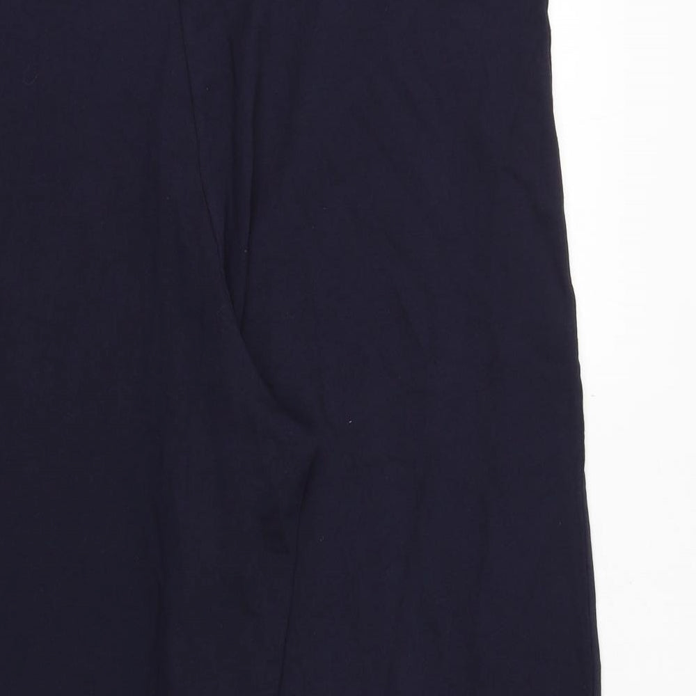 Marks and Spencer Womens Blue Cotton Trousers Size 22 Regular