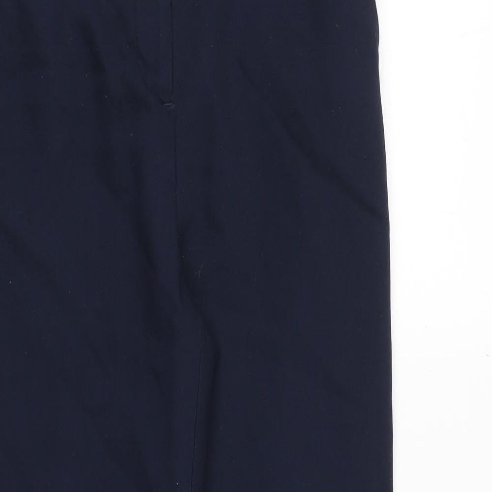 Zara Womens Blue Cotton Trousers Size 8 Regular Zip