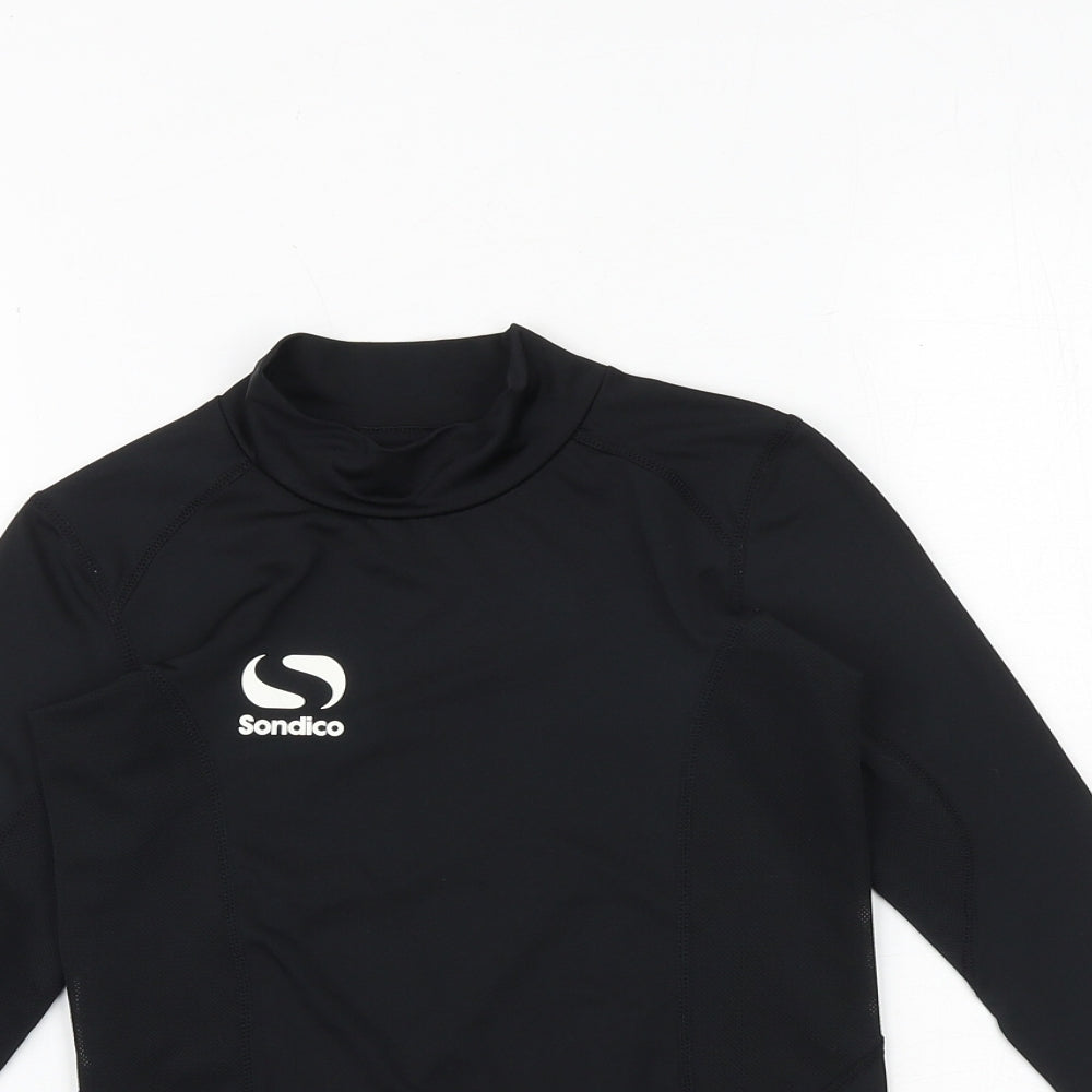 Sondico Boys Black Polyester Pullover T-Shirt Size 9-10 Years Mock Neck Pullover