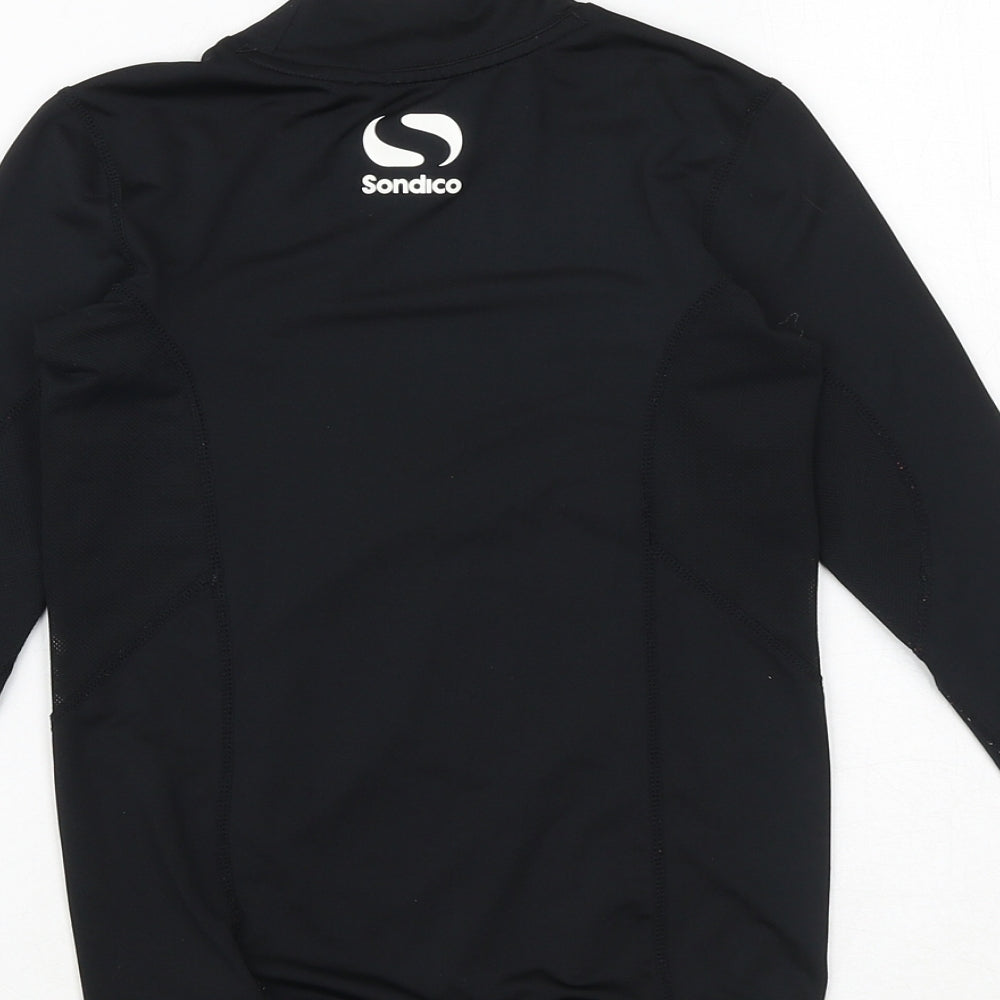 Sondico Boys Black Polyester Pullover T-Shirt Size 9-10 Years Mock Neck Pullover
