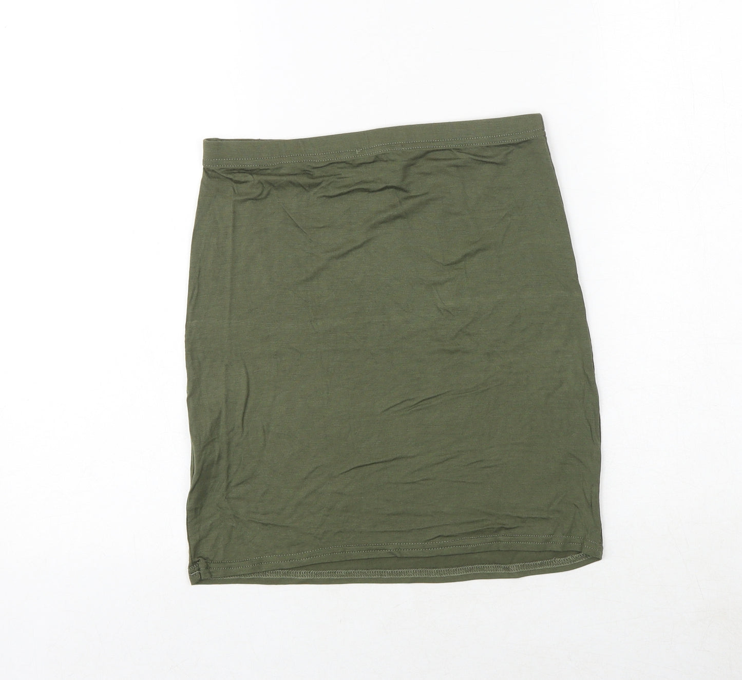 PRETTYLITTLETHING Womens Green Viscose Bandage Skirt Size 10