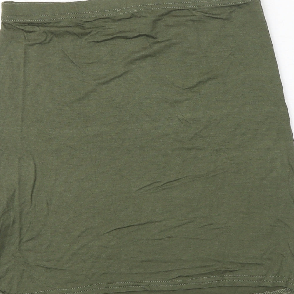 PRETTYLITTLETHING Womens Green Viscose Bandage Skirt Size 10
