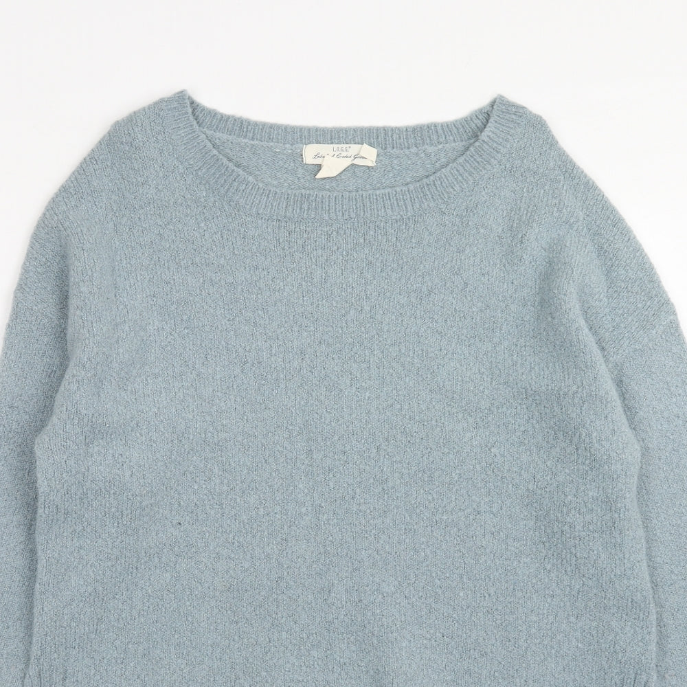 H&M Womens Blue Round Neck Acrylic Pullover Jumper Size S