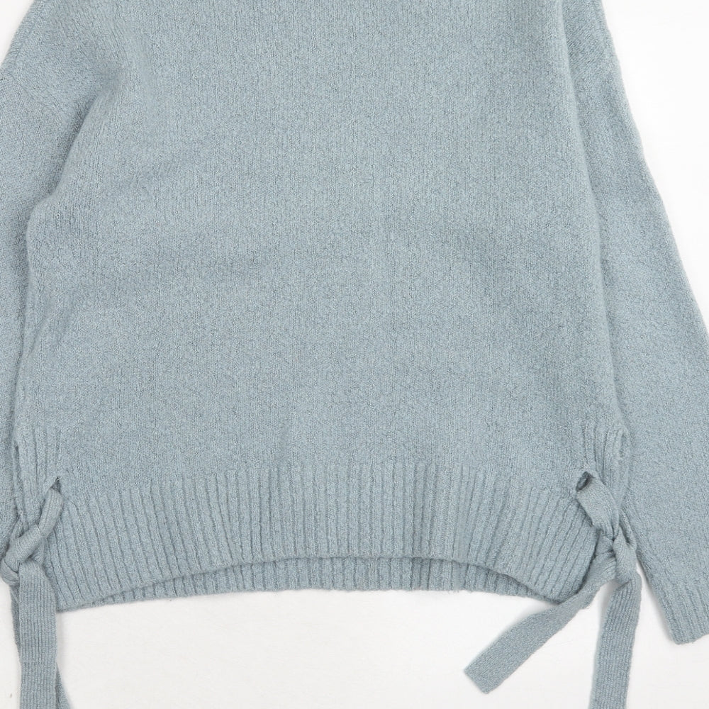 H&M Womens Blue Round Neck Acrylic Pullover Jumper Size S