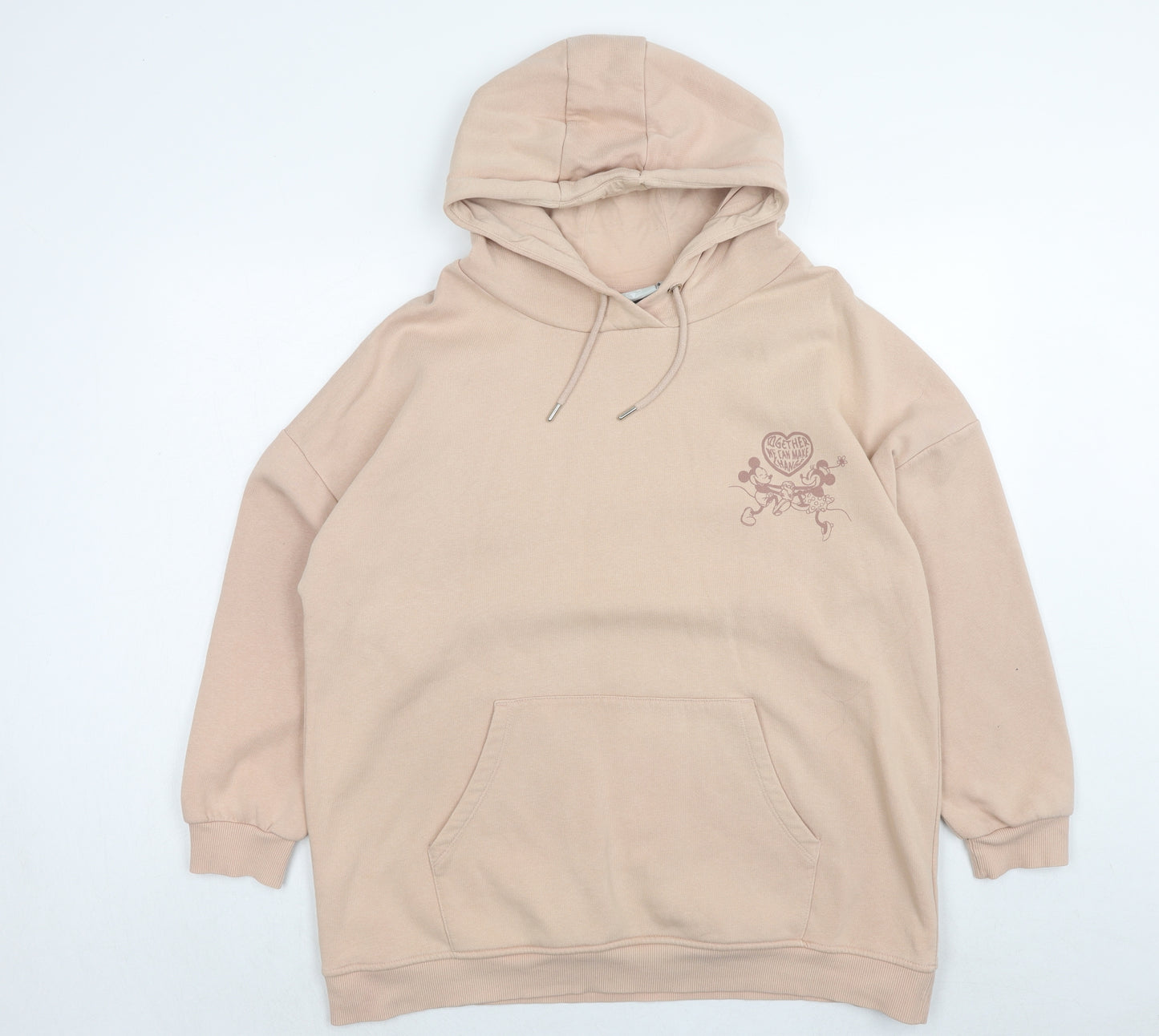 Disney Womens Pink Cotton Pullover Hoodie Size 12 Pullover - Minnie & Mickey Mouse Size 12-14