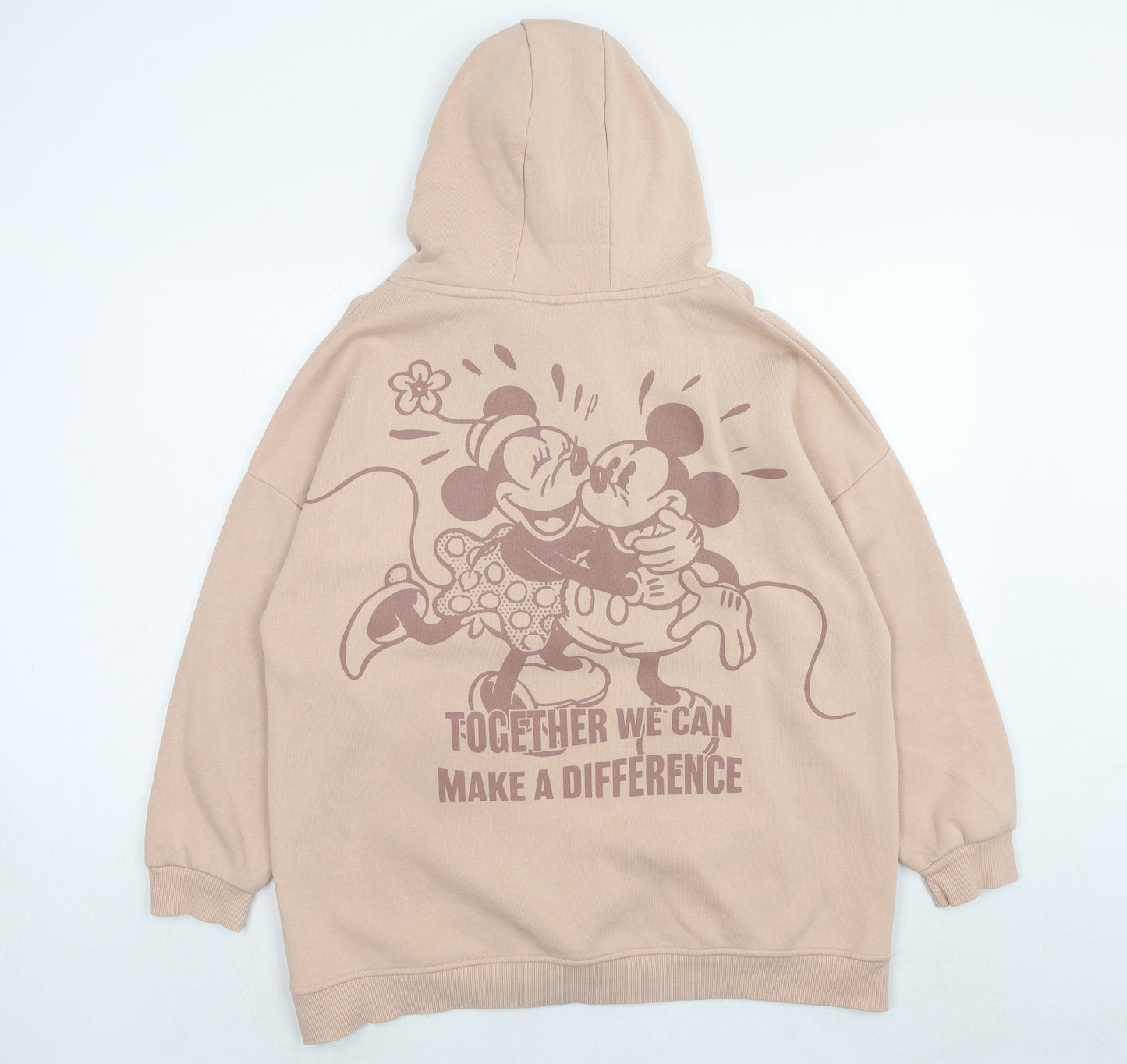 Disney Womens Pink Cotton Pullover Hoodie Size 12 Pullover - Minnie & Mickey Mouse Size 12-14