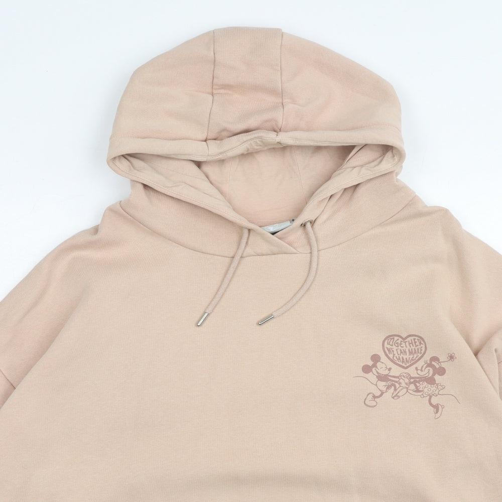 Disney Womens Pink Cotton Pullover Hoodie Size 12 Pullover - Minnie & Mickey Mouse Size 12-14