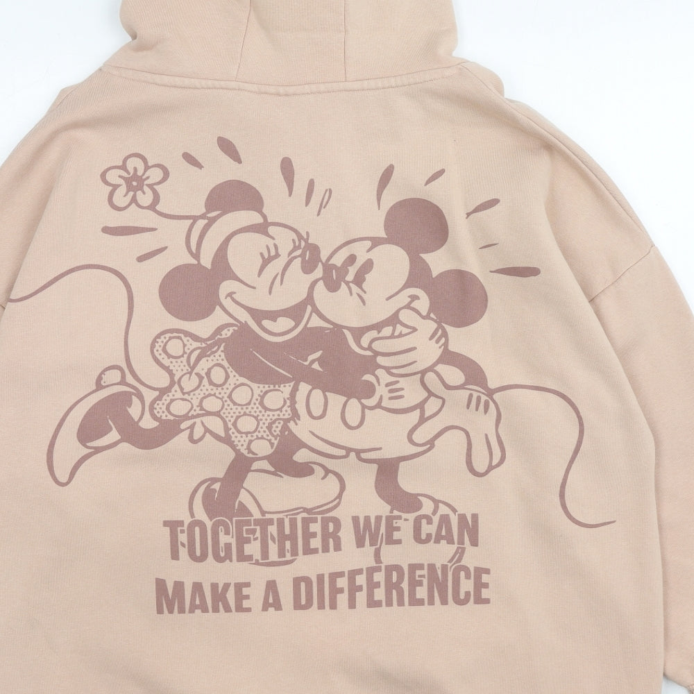 Disney Womens Pink Cotton Pullover Hoodie Size 12 Pullover - Minnie & Mickey Mouse Size 12-14