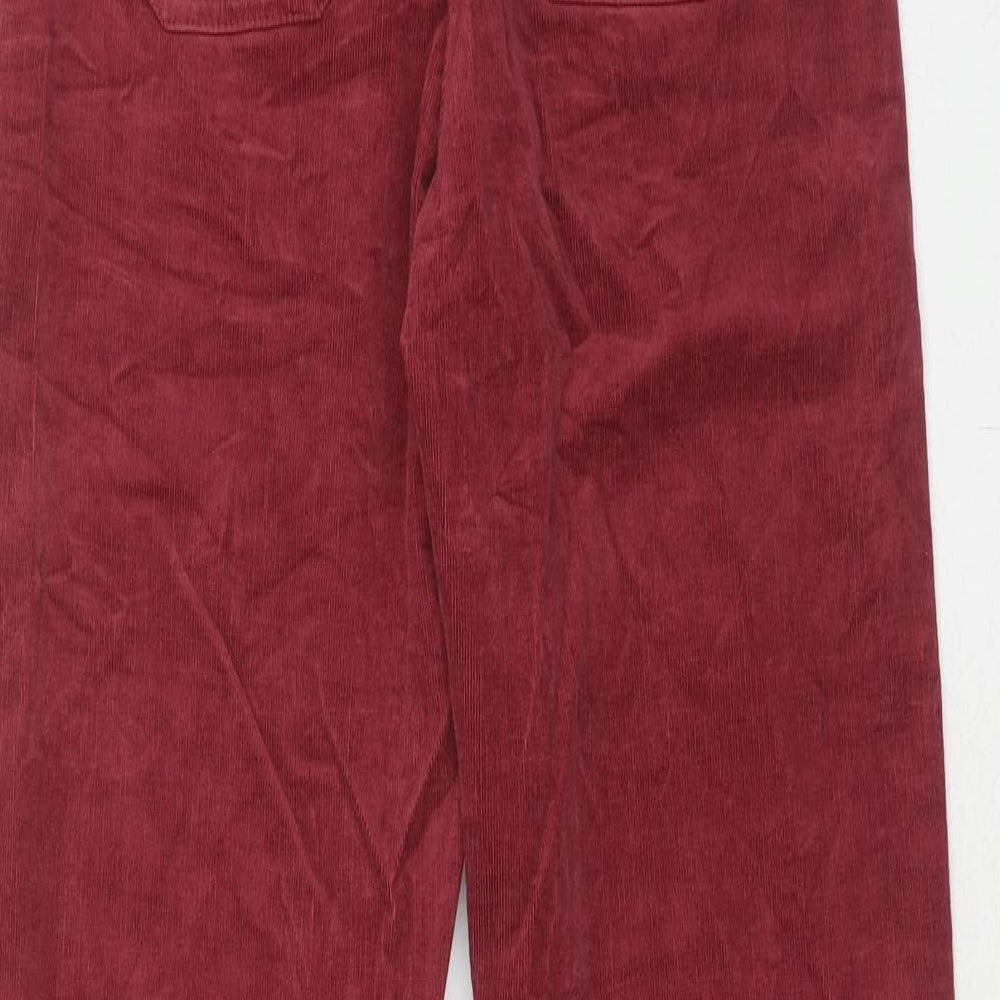 Per Una Womens Red Cotton Trousers Size 8 Regular Zip