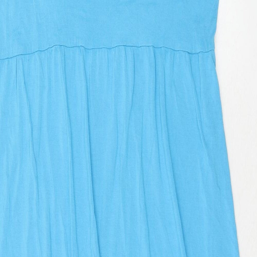 Per Una Womens Blue Viscose Maxi Size 18 V-Neck Pullover