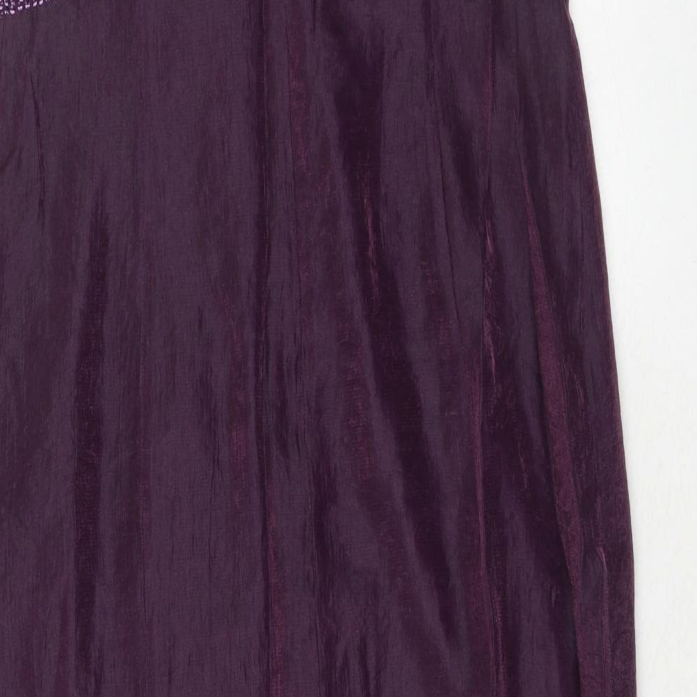 Roman Womens Purple Polyester Trapeze & Swing Size 16 V-Neck Zip