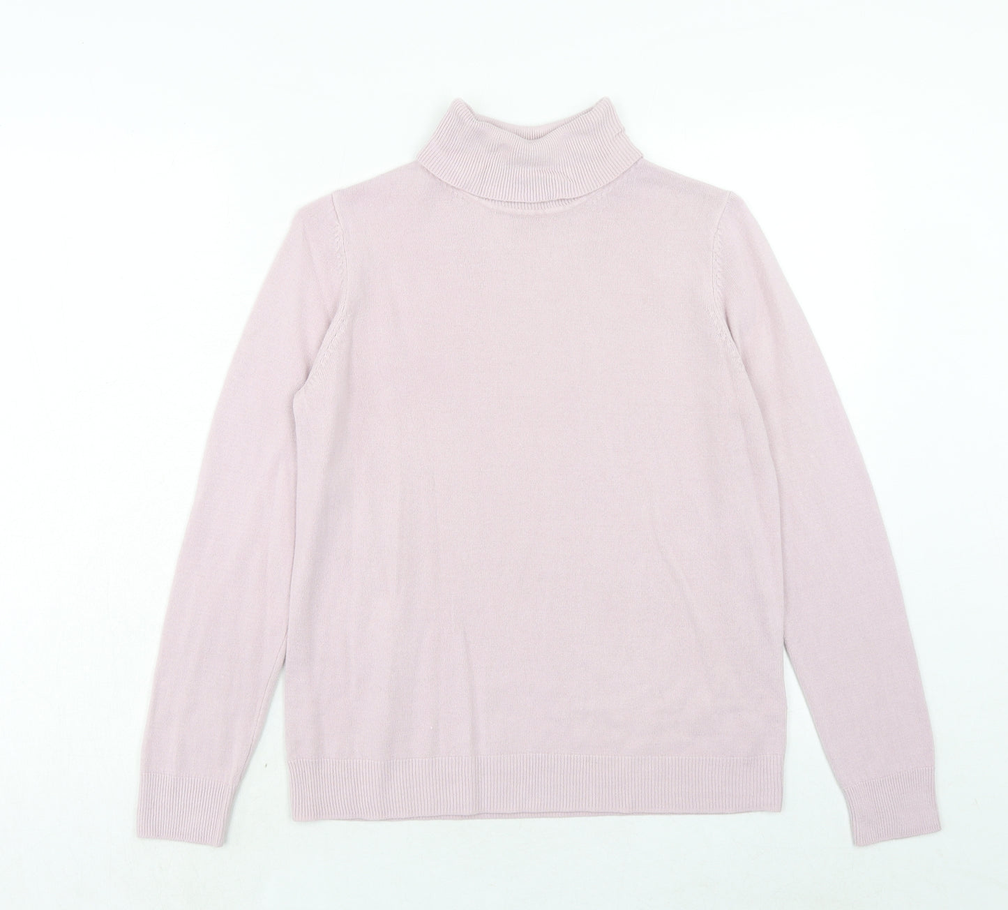 Marks and Spencer Womens Pink Roll Neck Acrylic Pullover Jumper Size 12