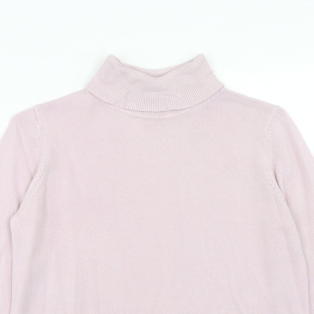 Marks and Spencer Womens Pink Roll Neck Acrylic Pullover Jumper Size 12