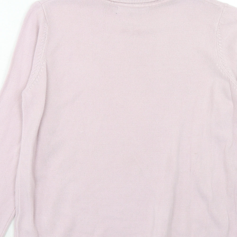 Marks and Spencer Womens Pink Roll Neck Acrylic Pullover Jumper Size 12