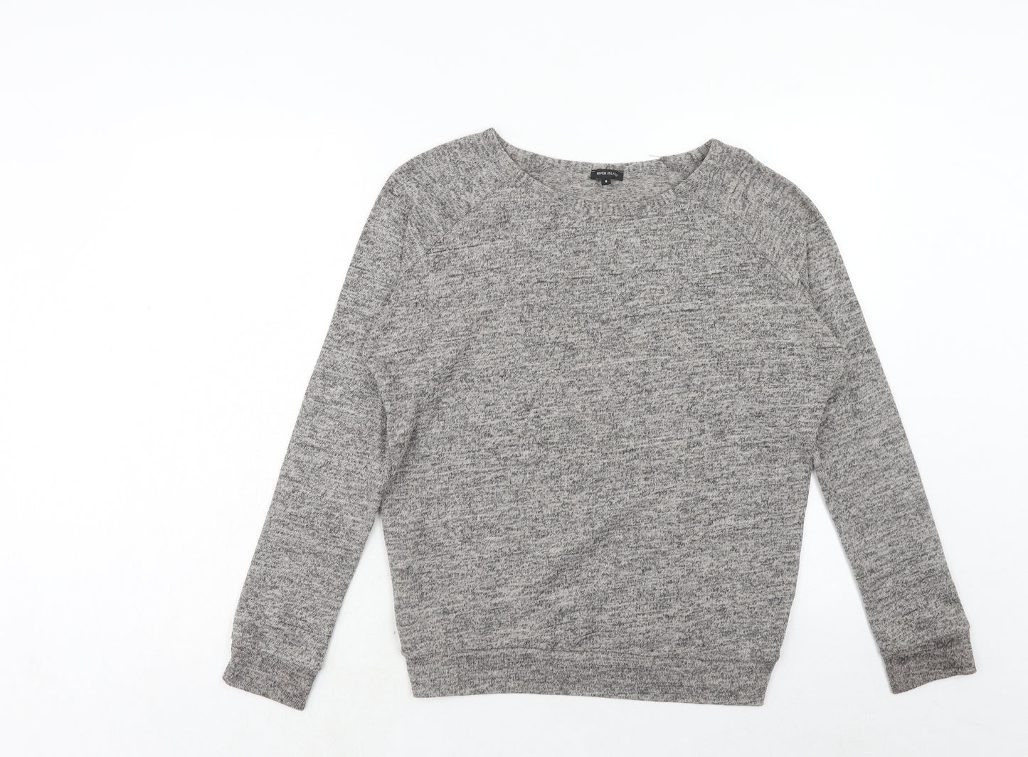 River Island Womens Grey Round Neck Polyester Pullover Jumper Size 8