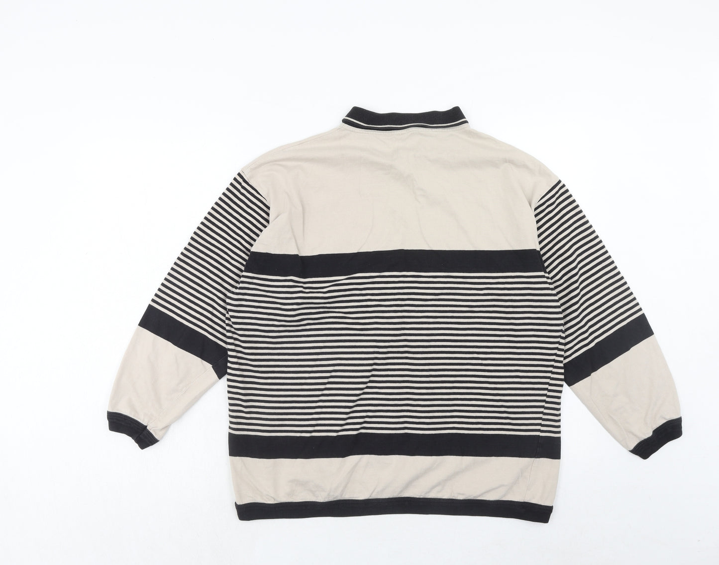 St Michael Womens Beige Striped Cotton Pullover Sweatshirt Size 14 Pullover - Size 14-16