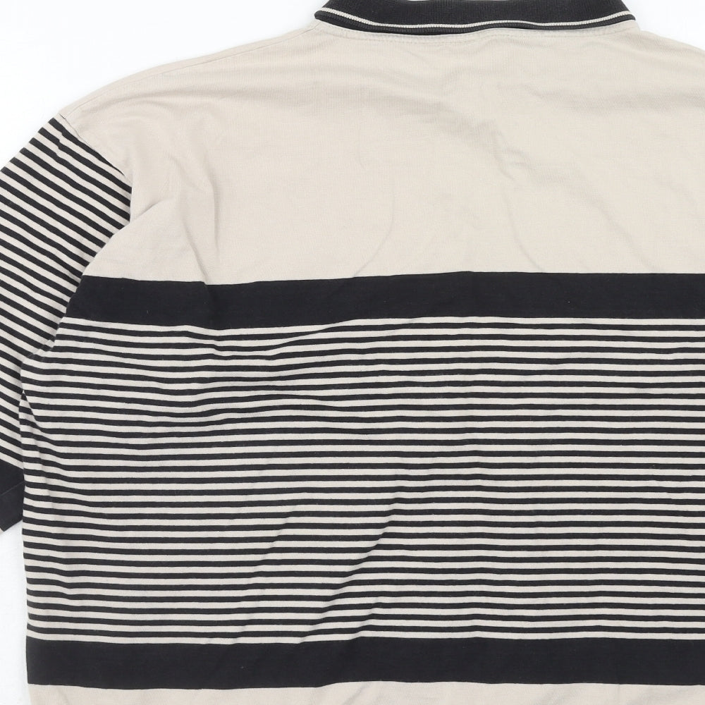 St Michael Womens Beige Striped Cotton Pullover Sweatshirt Size 14 Pullover - Size 14-16