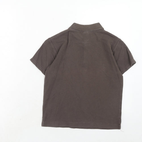 Gymboree Boys Brown Cotton Basic Polo Size 7 Years Collared Button