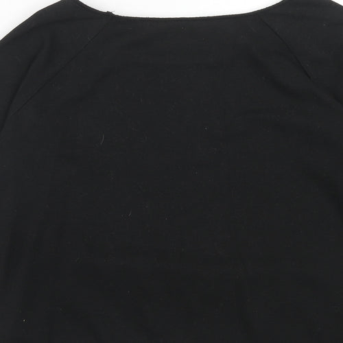 New Look Womens Black Cotton Pullover Sweatshirt Size 10 Pullover