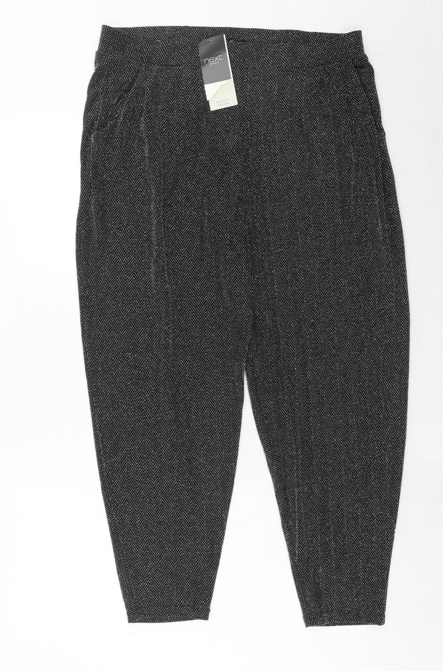 NEXT Womens Black Nylon Trousers Size 16 Regular