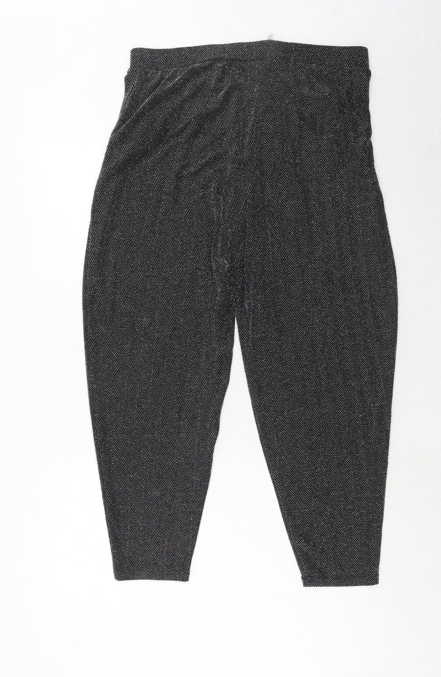 NEXT Womens Black Nylon Trousers Size 16 Regular