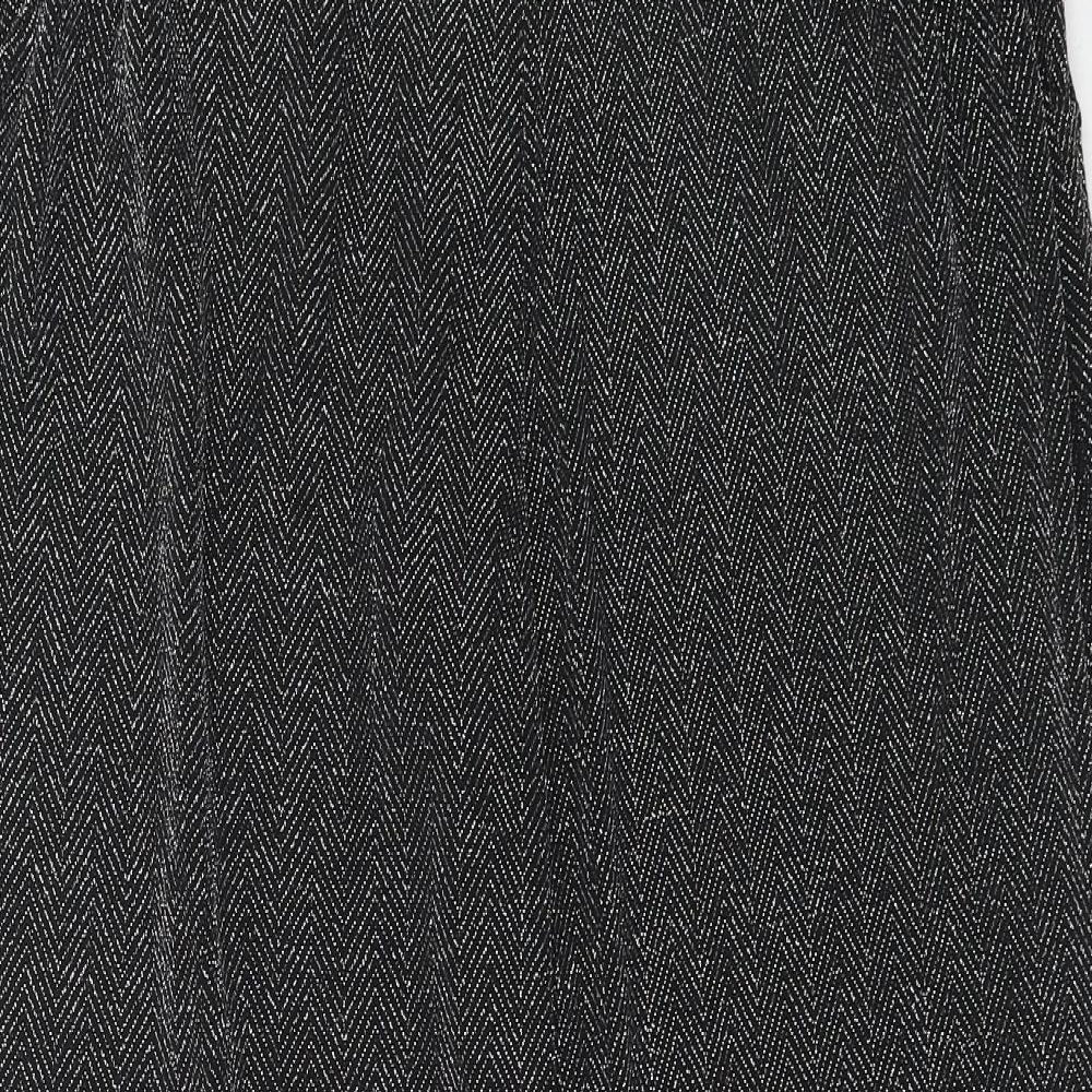NEXT Womens Black Nylon Trousers Size 16 Regular