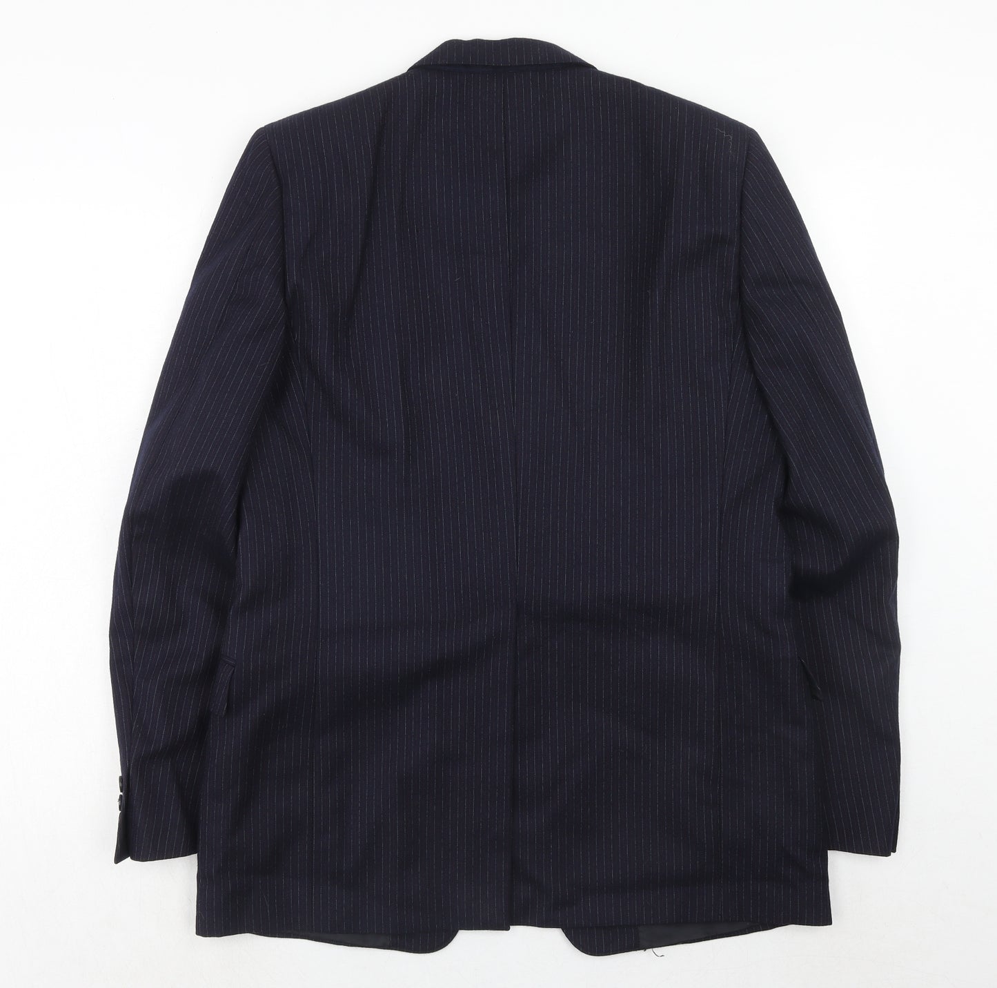 Ralph Aisend Mens Blue Striped Wool Jacket Suit Jacket Size 40 Regular