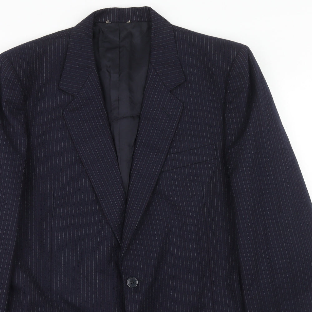 Ralph Aisend Mens Blue Striped Wool Jacket Suit Jacket Size 40 Regular