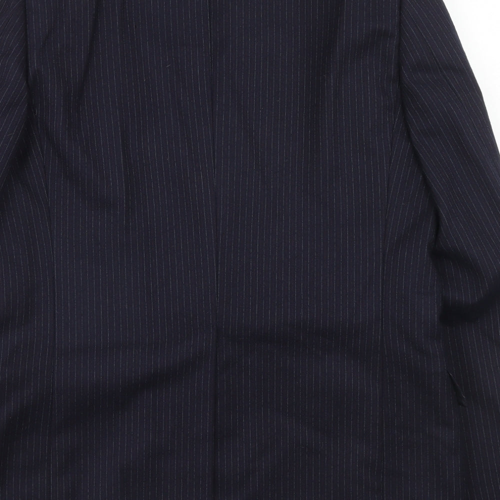 Ralph Aisend Mens Blue Striped Wool Jacket Suit Jacket Size 40 Regular