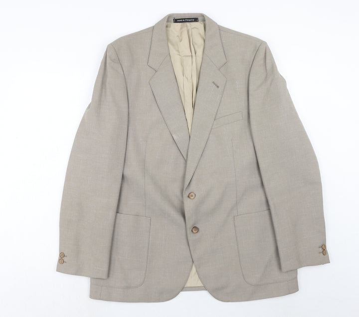 Burton Mens Grey Polyester Jacket Suit Jacket Size 40 Regular