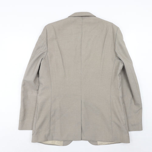 Burton Mens Grey Polyester Jacket Suit Jacket Size 40 Regular