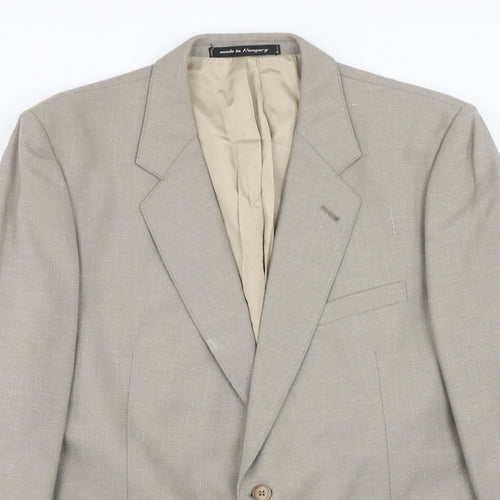 Burton Mens Grey Polyester Jacket Suit Jacket Size 40 Regular
