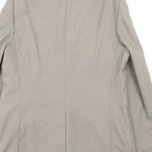 Burton Mens Grey Polyester Jacket Suit Jacket Size 40 Regular