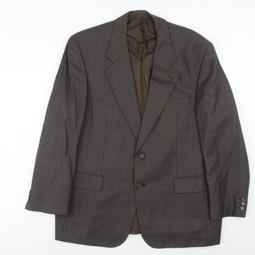 Wellington Mens Brown Striped Wool Jacket Suit Jacket Size 44 Regular