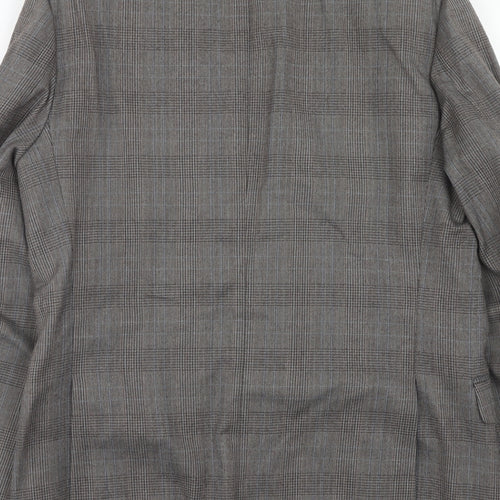 Marks and Spencer Mens Grey Plaid Wool Jacket Suit Jacket Size 40 Regular