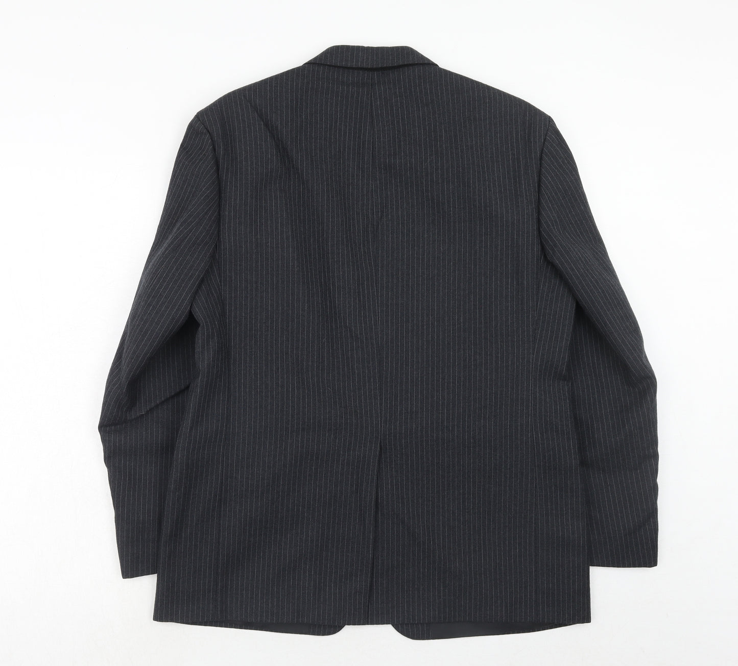 Hector James Mens Grey Striped Wool Jacket Suit Jacket Size 40 Regular