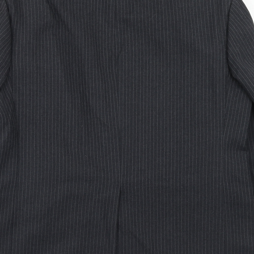 Hector James Mens Grey Striped Wool Jacket Suit Jacket Size 40 Regular
